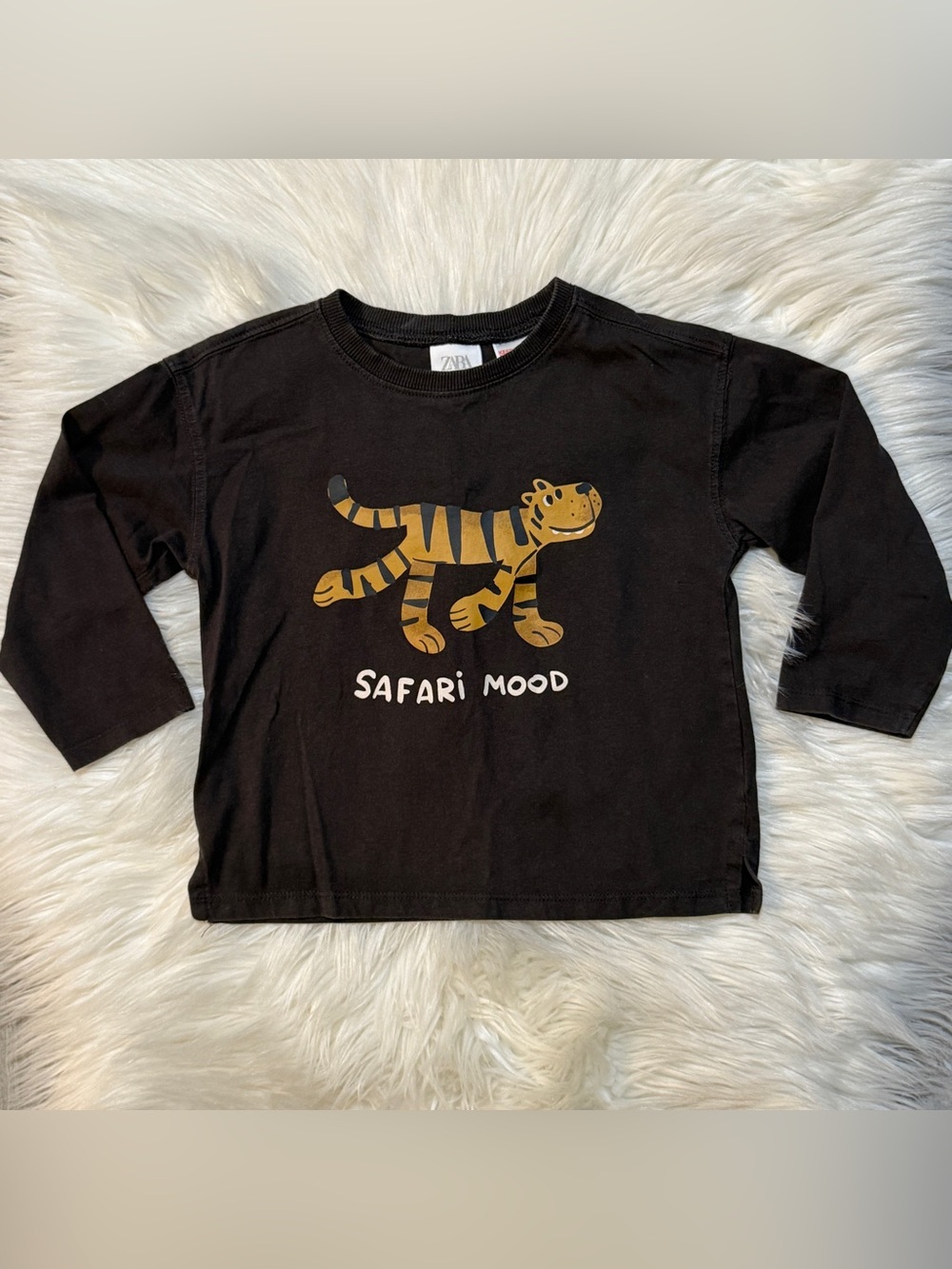 Zara Baby Toddler Safari Mood Tiger Long Sleeve Shirt Black Size 2Y-3Y